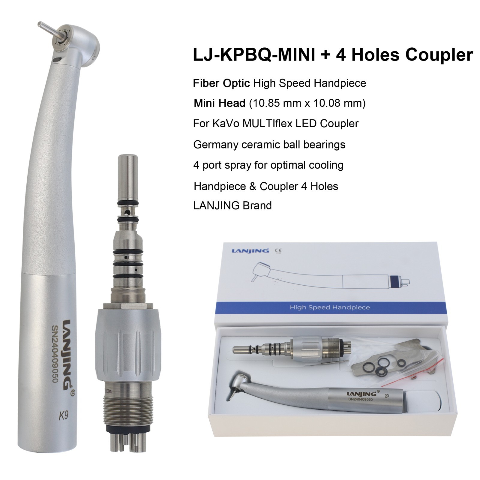 Dental High Speed Fiber Optic Turbine Handpiece KaVo MULTIflex Coupler 4 6 Hole