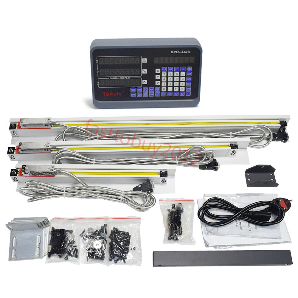 3 Axis Digital Readout DRO kit for bridgeport 350mm+450mm+950mm Linear Scales