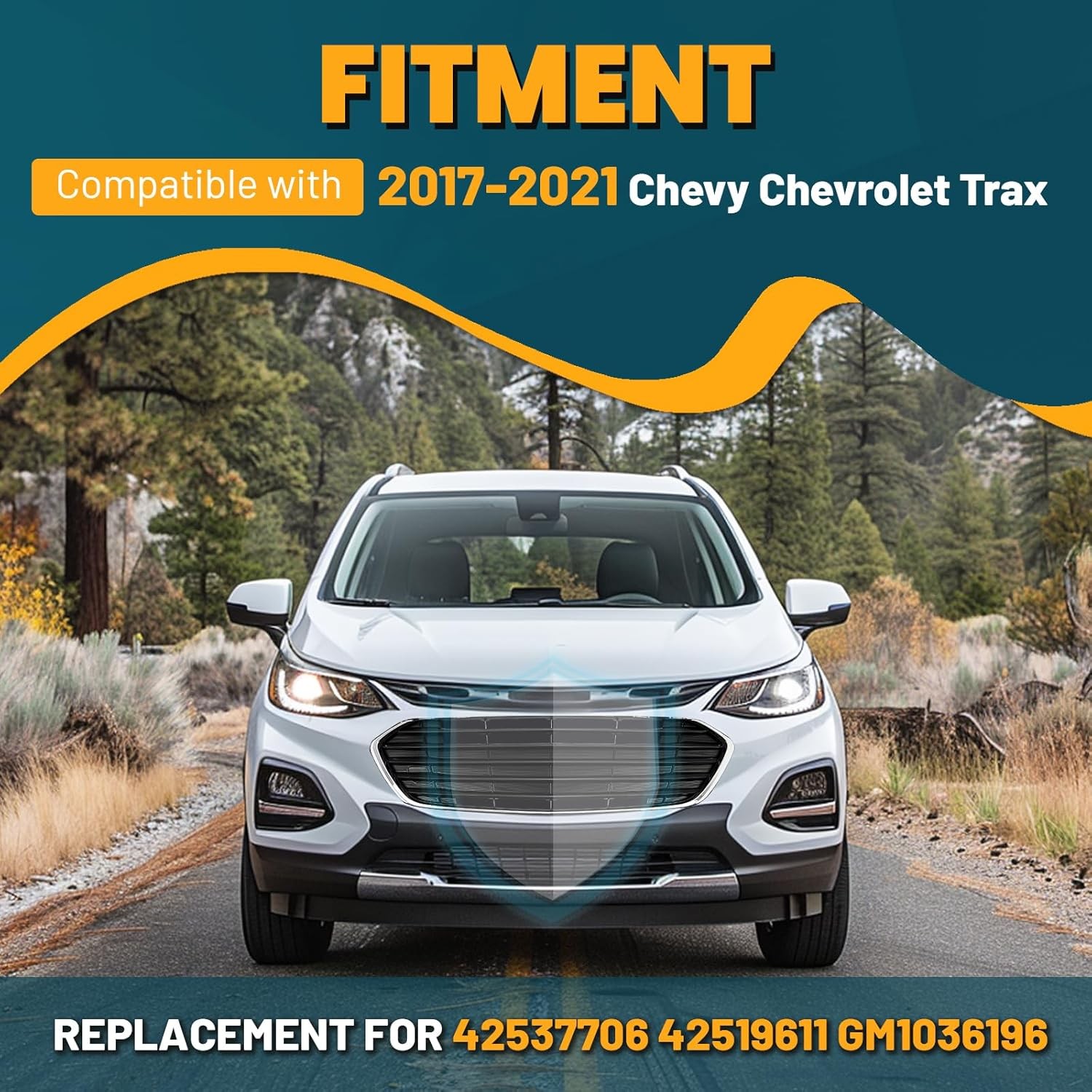 2017-2021 Chevy Trax Front Bumper Grille Black Silver 42519611​