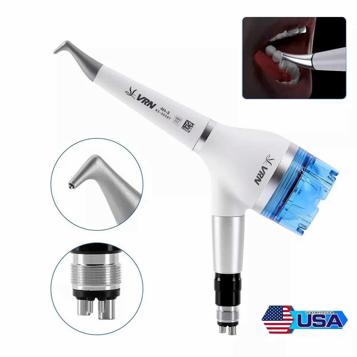 Cavitron Dental Ultrasonic Scaler fit EMS + LED Handpiece+Tips VRN-DA10