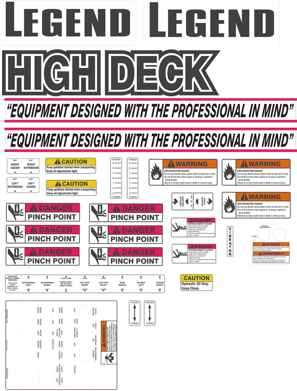 Leeboy 8500 Decal Kit- Very high quality aftermarket decals