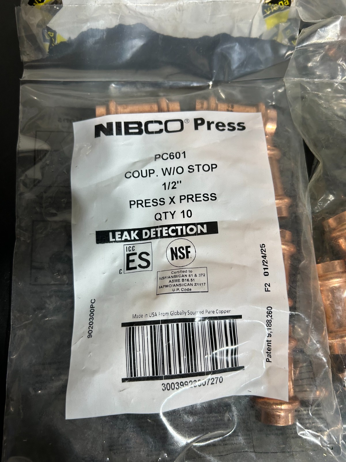 NIBCO VIEGA PROPRESS 1/2″ COPPER FITTINGS QTY (120) NIB *USA+GER*