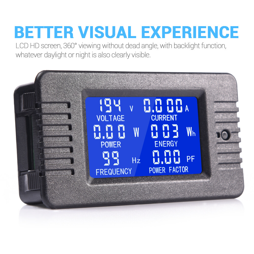 100A AC Digital Power Panel Meter Monitor Power Energy Voltmeter Ammeter 80-260V