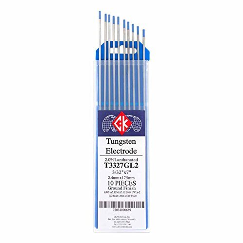 CK T3327GL2 2% Lanthanated Tungsten Electrode 3/32″ X 7″, 10 pack