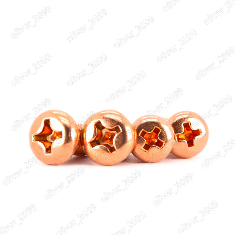 99.9% Pure Copper Phillips Cross Pan Head Machine Screws 4# 6# 8# 10#