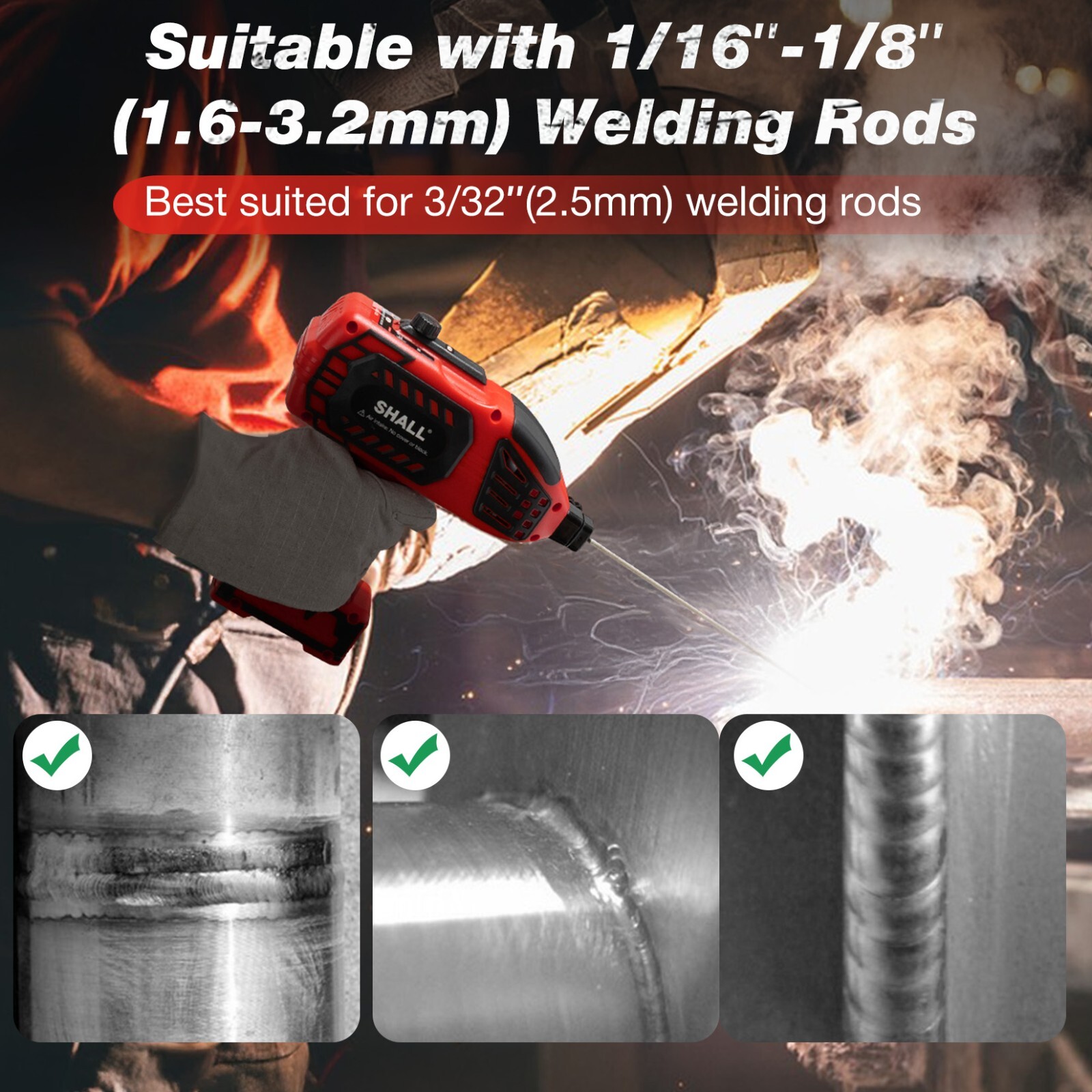 SHALL Portable Electric Welding Machine, 110V ARC Welder with IGBT Inverter