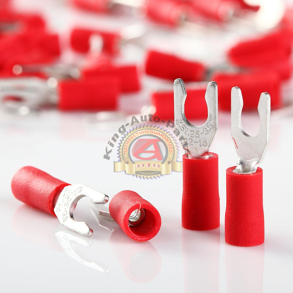 22-18 AWG Vinyl Locking Spade Terminal #6 100 Pcs