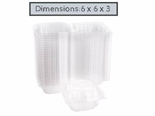100 Pack-C57PST1 Clear 6″ Seal Hinged-Lid Plastic Containers For Food & Takeout