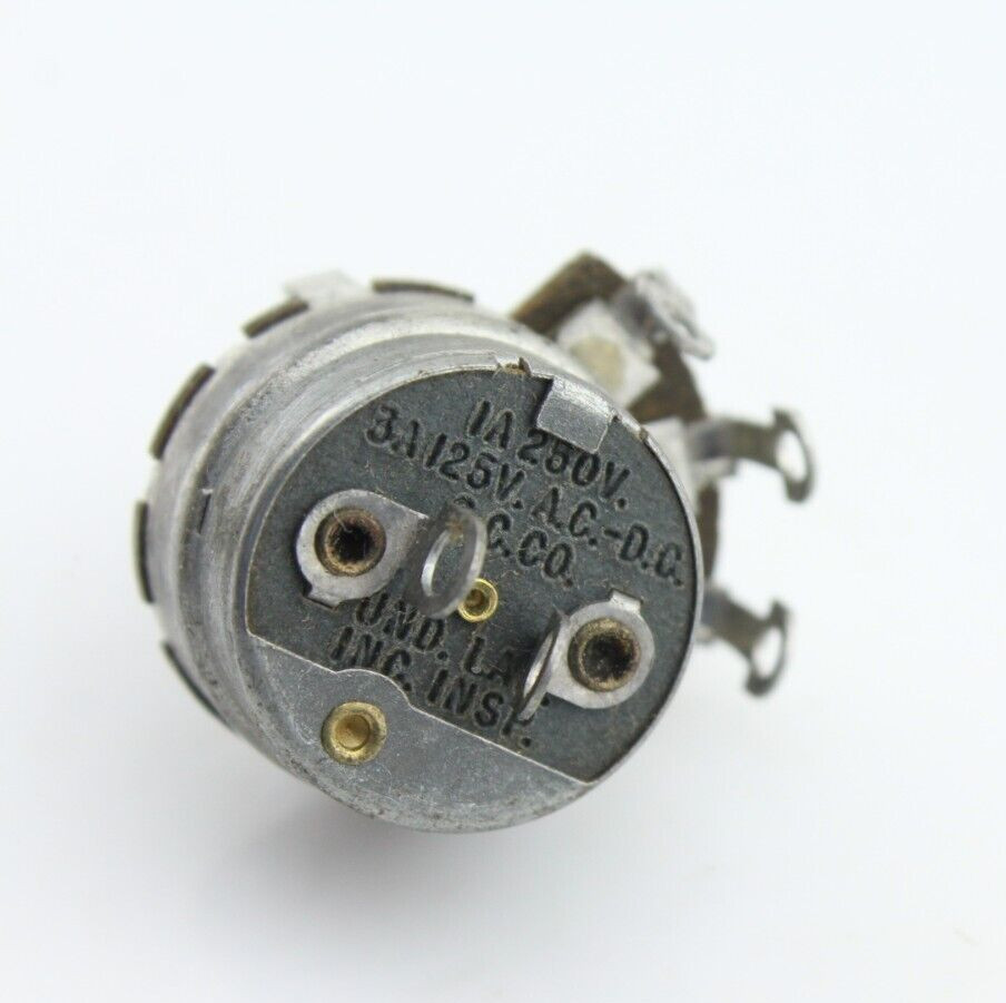 Vintage 1955 Stackpole 1M Ohm Audio Taper Potentiometer Switched RF Shield Cup
