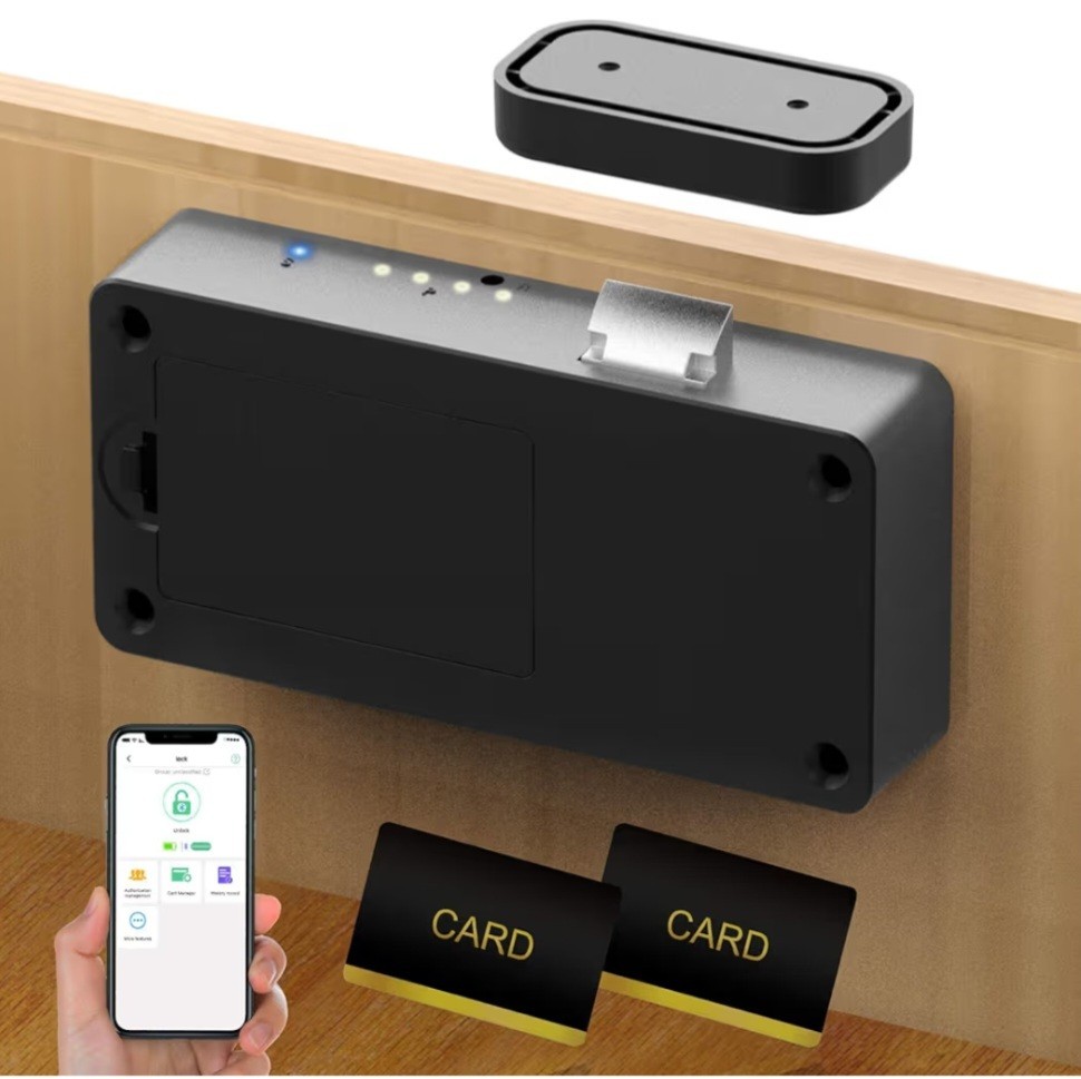 Smart Cabinet Lock, Hidden No Drill Adhesive Magnetic Baby Proofing Child Proof