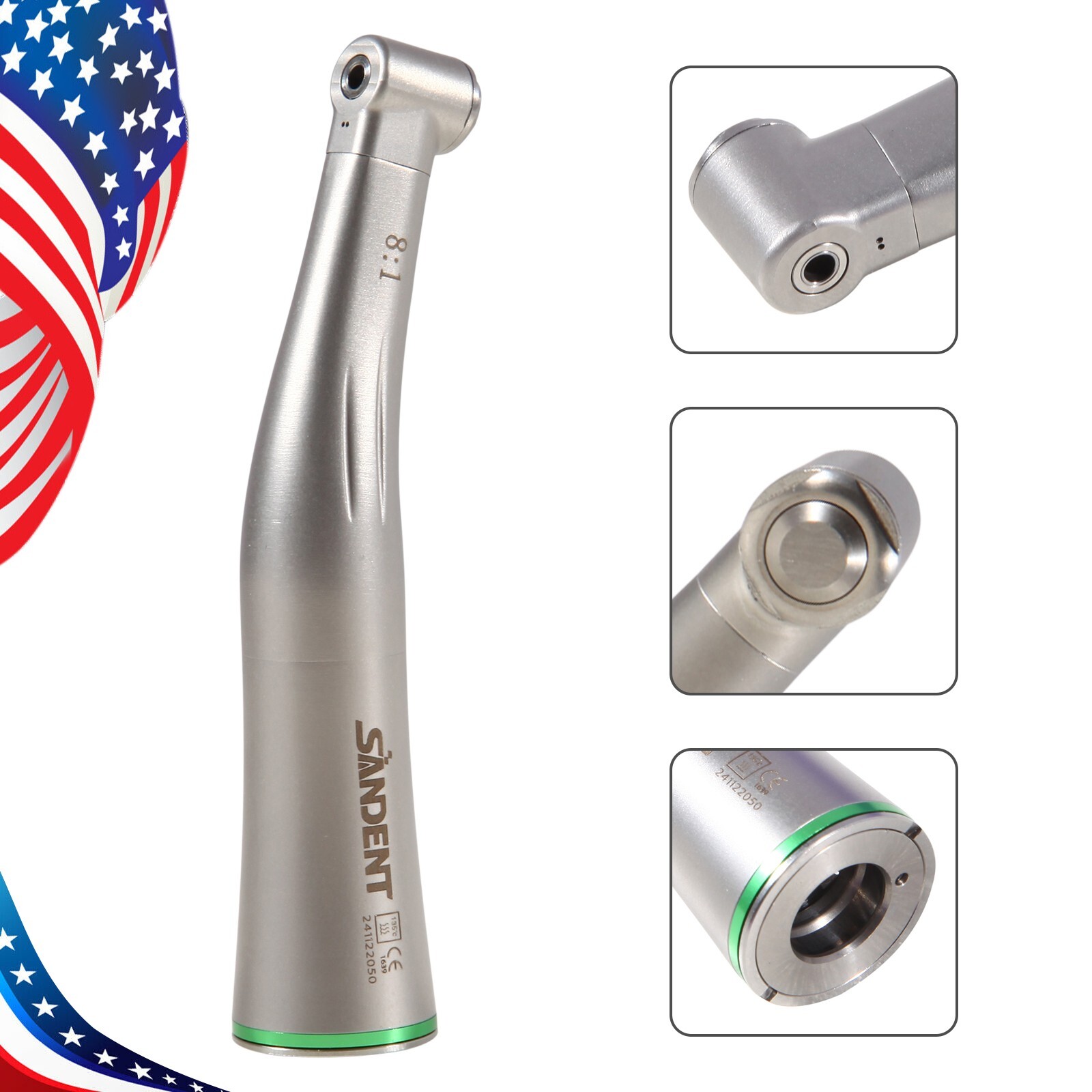 Dental 8:1 Push Button ENDO Contra Angle Attachment