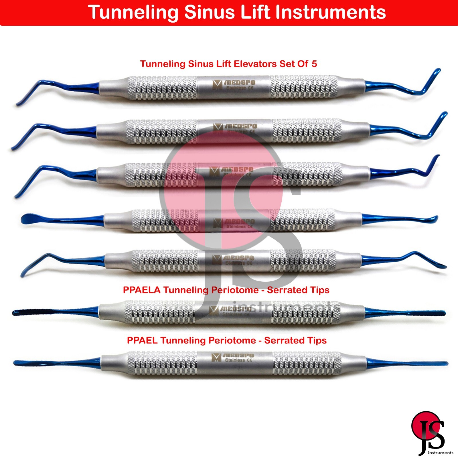 Dental Implant Sinus Lift Instruments Tunneling Gum Tissue Surgery Periotome X7