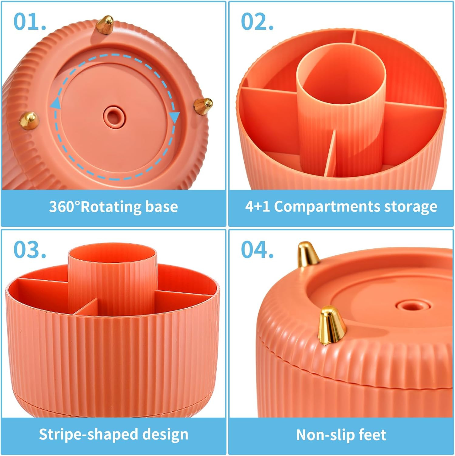 Desk Organizer, 360-Degree Rotating Pen Holder, Desk Organizers and Accessories