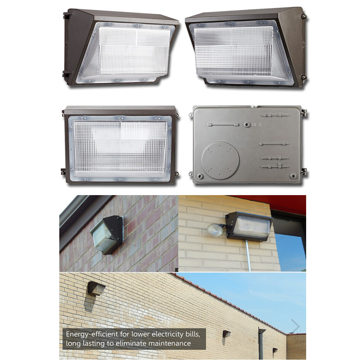 DLC ETL 120W LED Wall Light 5000K Dust to Dawn Commercial LED Wallpack Lighting