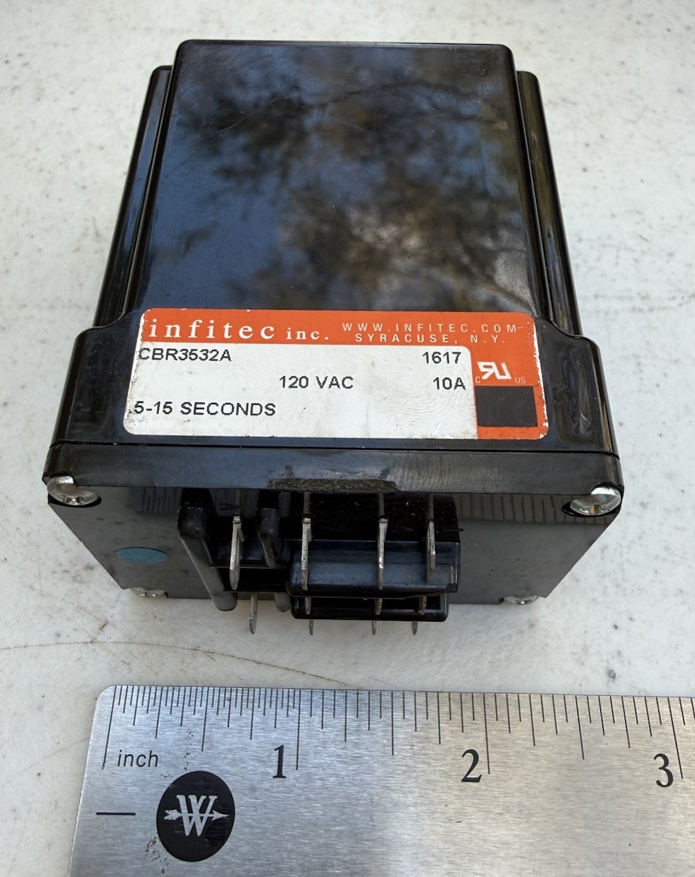 INFITEC CBR3532A Time Relay 5-15 Seconds, 120 VAC, 10A – New Old Stock