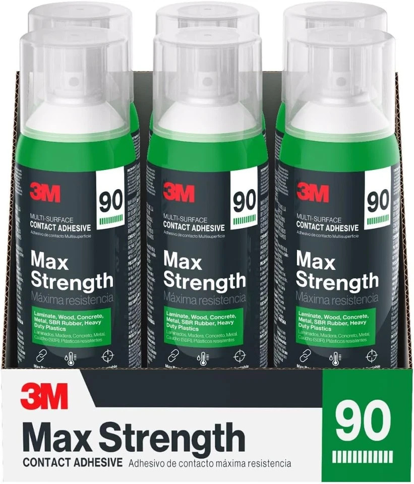 3M Max Strength 90 Multi-Surface Contact Adhesive, 12.6 Oz., Low VOC, Max Bond,
