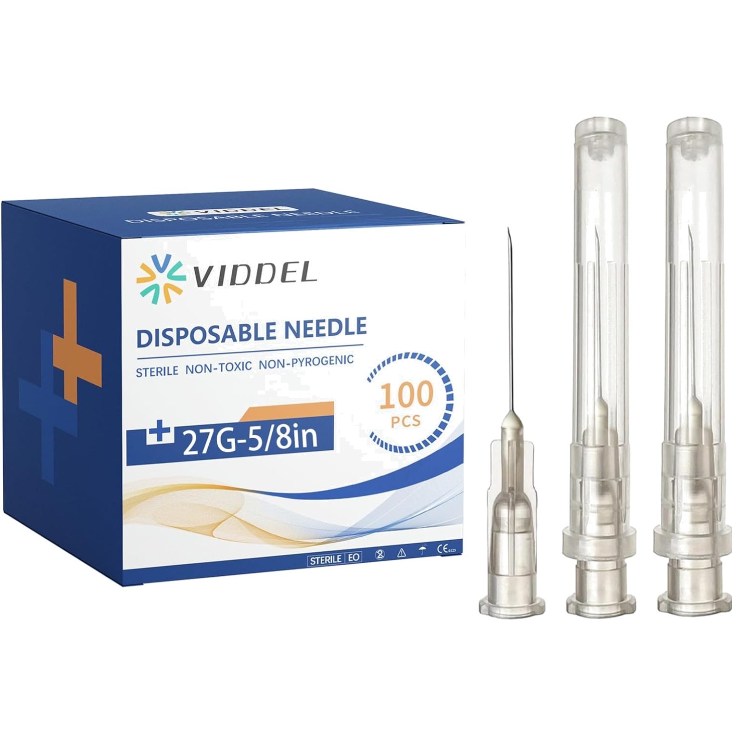 100 Pack 27G 5/8 Inch Luer Lock Syringes for Scientific Applications