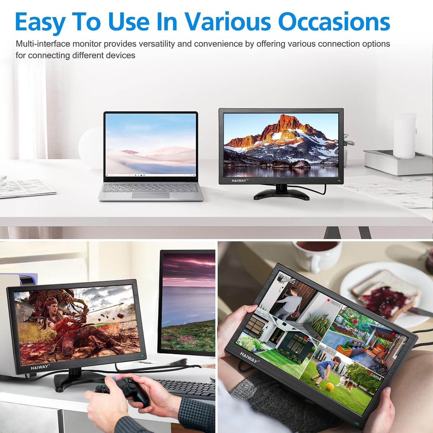 15.6 inch Small Computer Monitor, High Resolution 1920x1080P Small hdmi Monit…