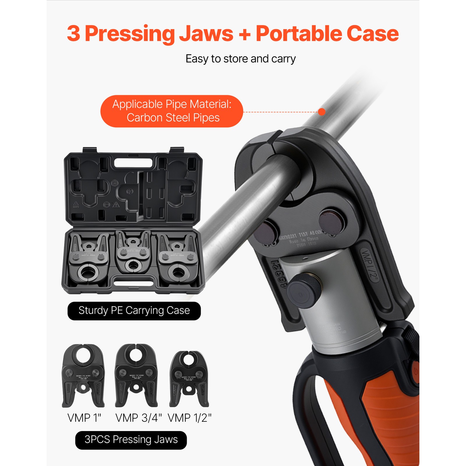 MegaPress Jaws 3PCS Pressing Jaws 1/2″ 3/4″ & 1″ for Standard Press Tools