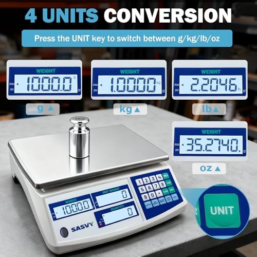 Industrial Counting Scale 66lb/30kg 0.1g Digital Parts Coins