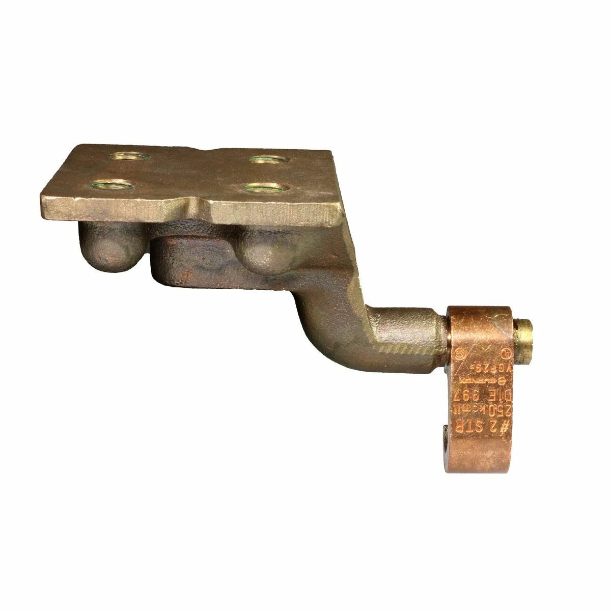 BURNDY YGF294N Compression Grounding Plate Copper 4-Hole #2-250 kcmil