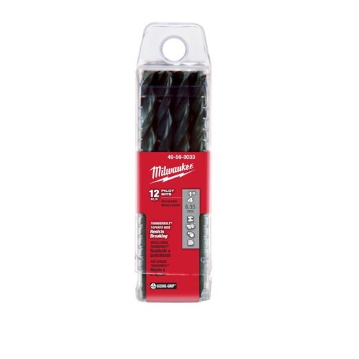 Milwaukee 49-56-8033 1/4″ x 3-1/2″ High Speed Steel Pilot Bit 12 pack