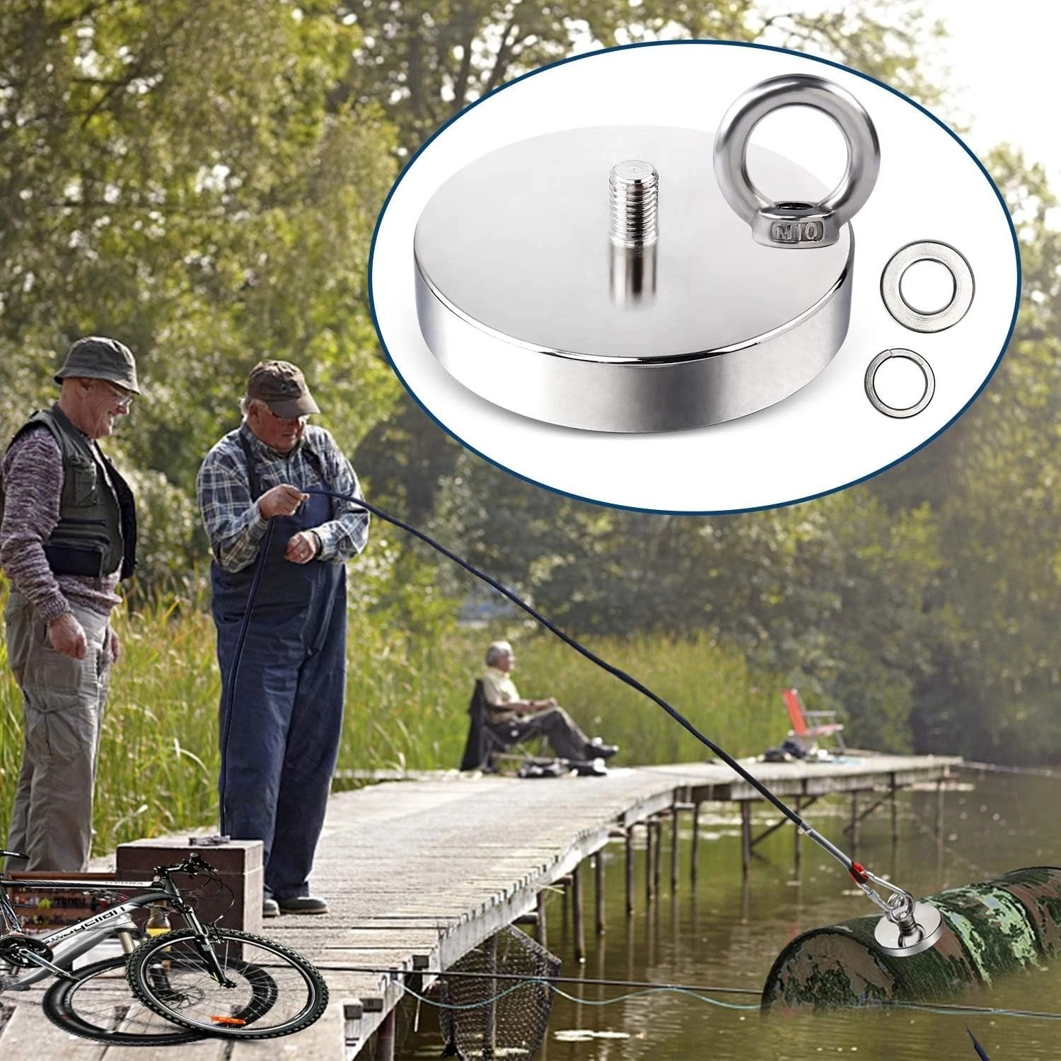 Strong Neodymium Fishing Magnets 286 lbs(130 KG) Pulling Force Rare Earth Magnet