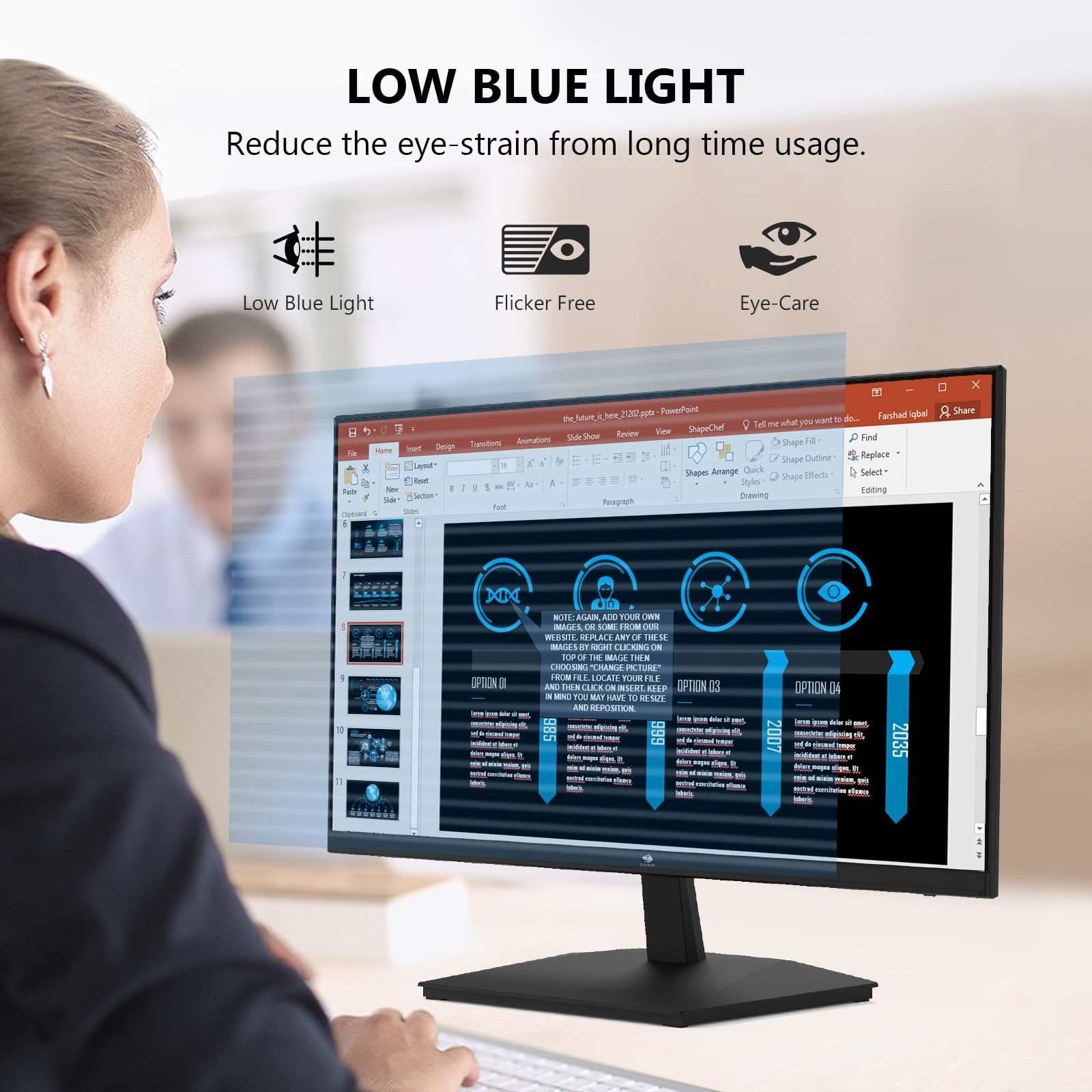 24 inch Monitor, Z-Edge Computer Monitor, Full HD 1920 x 1080p IPS 100Hz PC M…