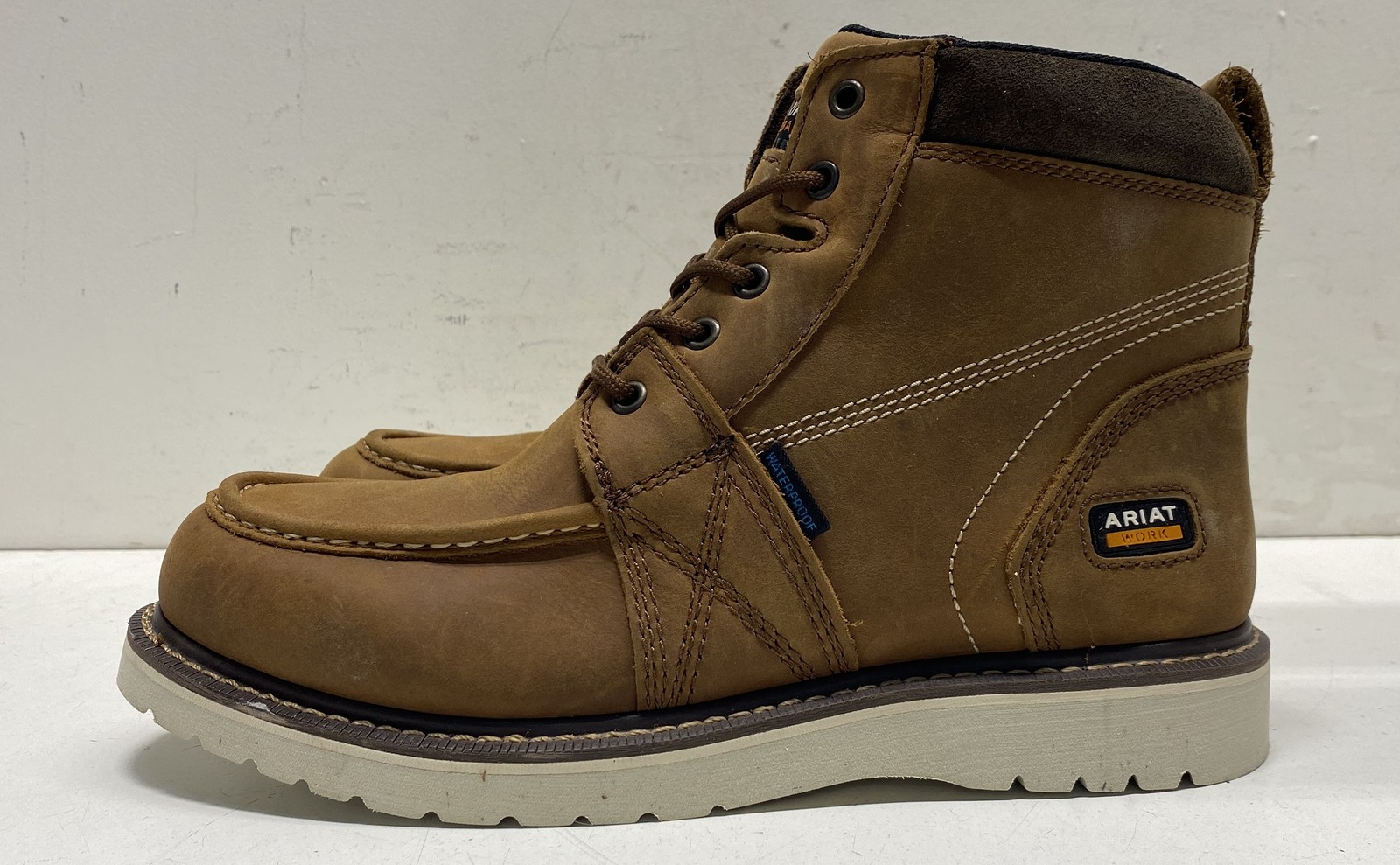 Ariat Rebar Wedge Moc Toe H2O Aged Honey Women’s Soft Toe Boots Size 10.5