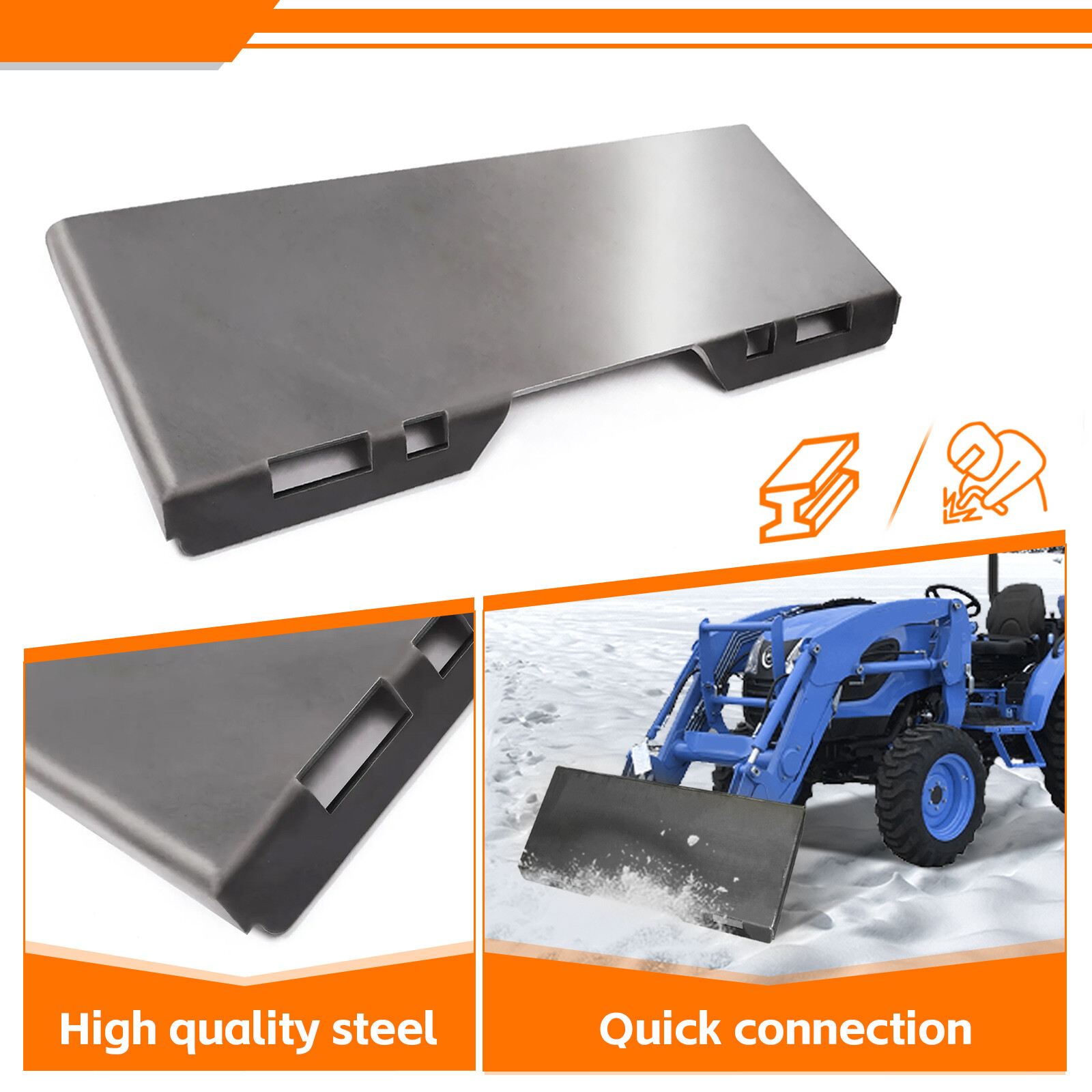 5/16″ Thick Steel Skid Steer Mount Plate Adapter Loader Quick Tach Attachment