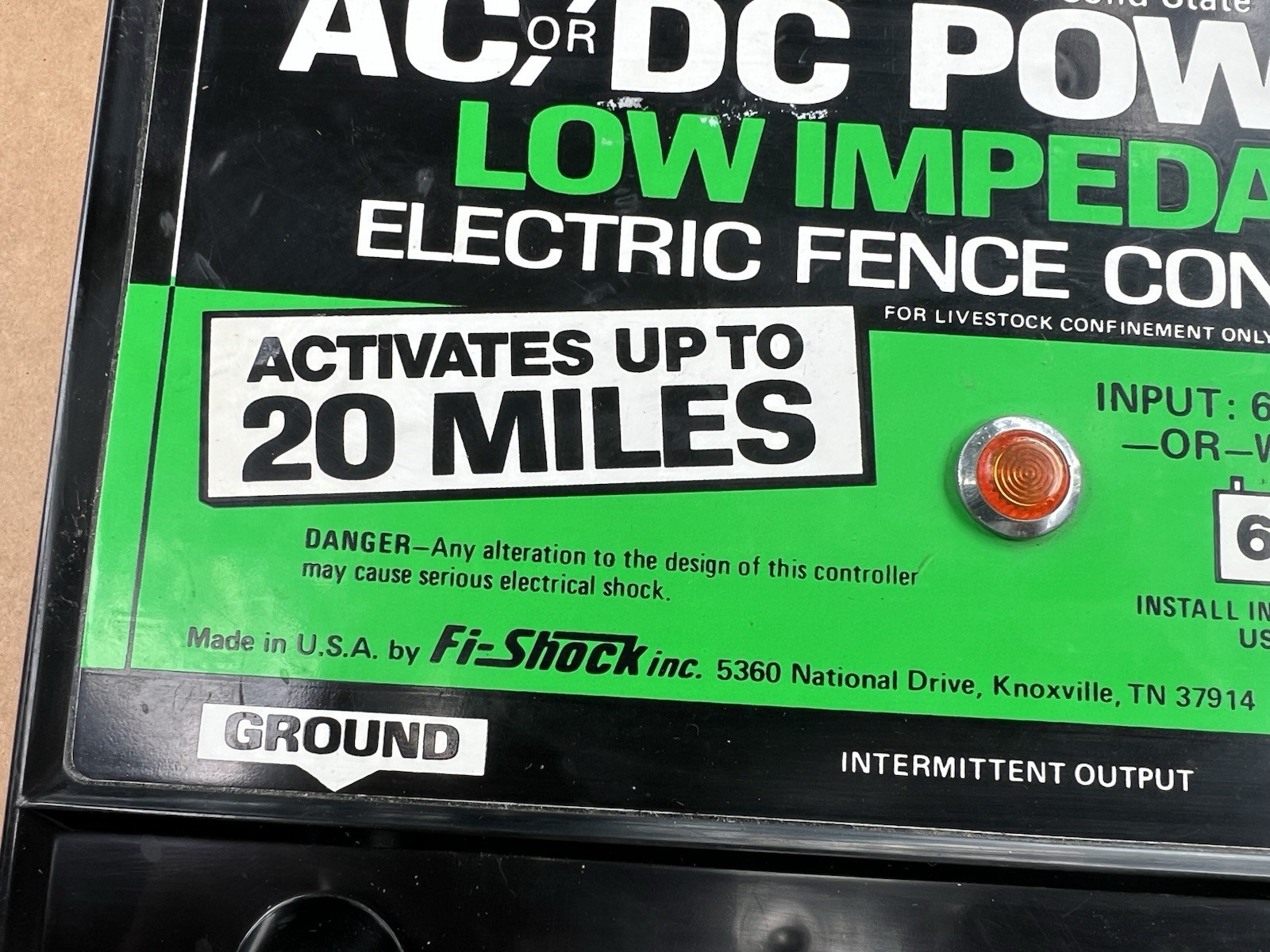 Fi-Shock SS-9000 Low Impedance 20 Mile Intermittent Electric Fence Controller