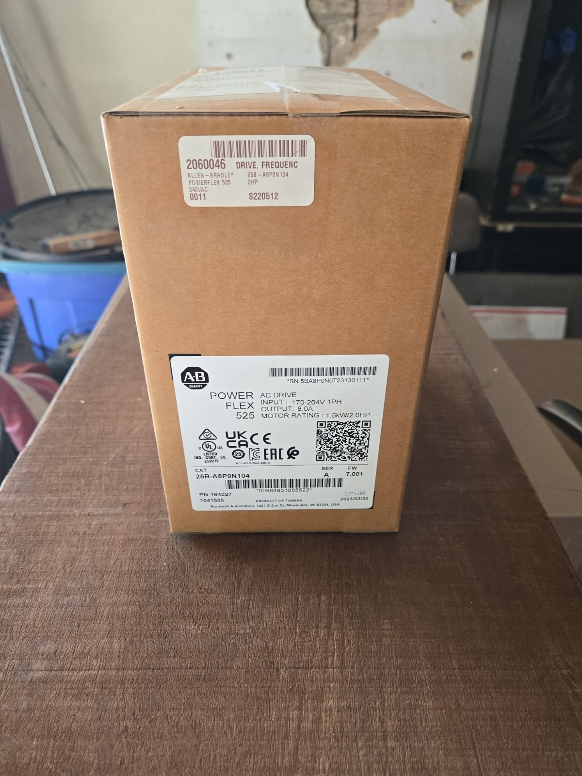 NEW Sealed Allen-Bradley 25B-A8P0N104 PowerFlex 525 1.5kW 2Hp AC Drive AB