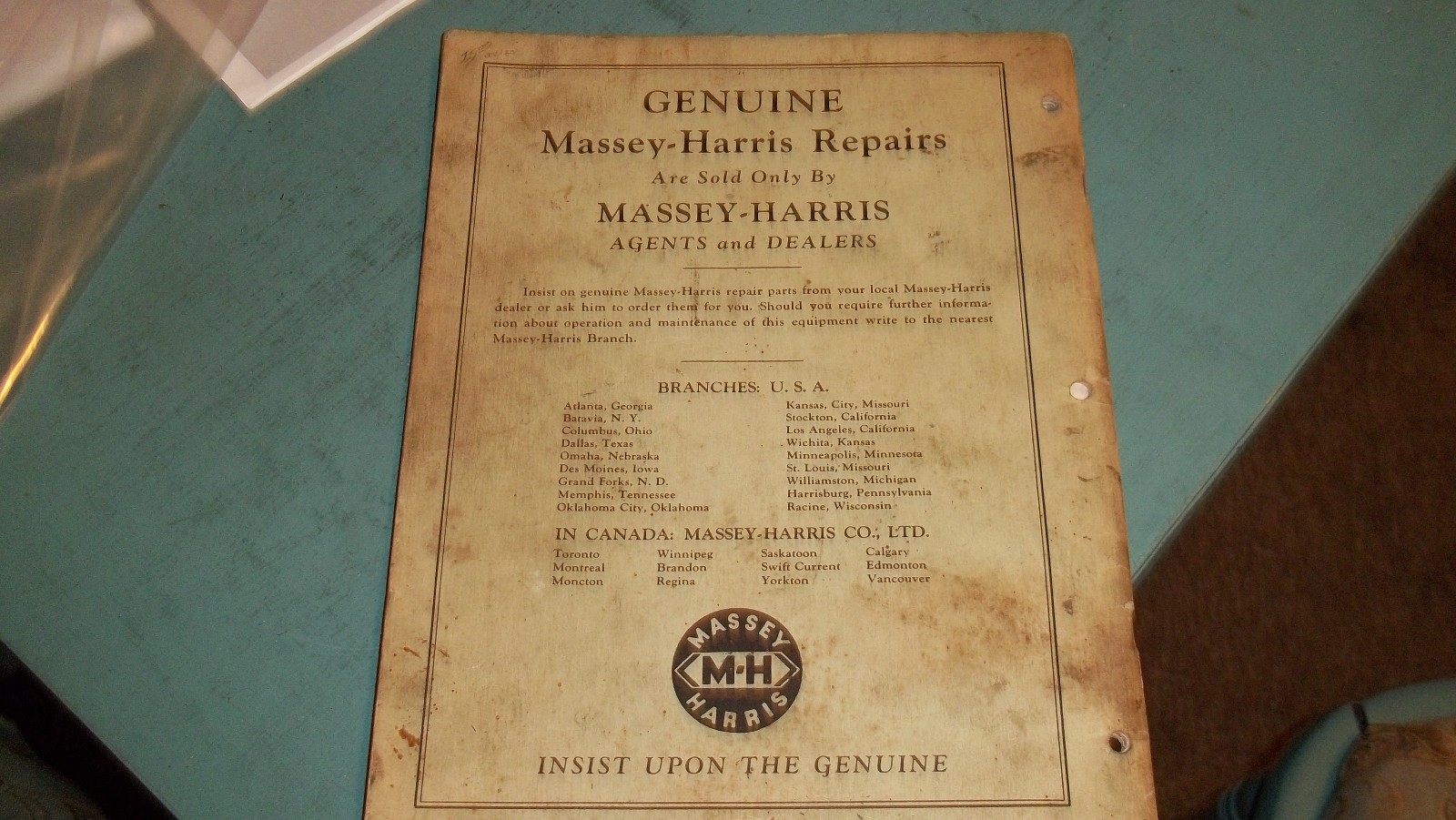 Massey Harris Self Propelled Corn Picker Service Manual Parts List Catalog-1950