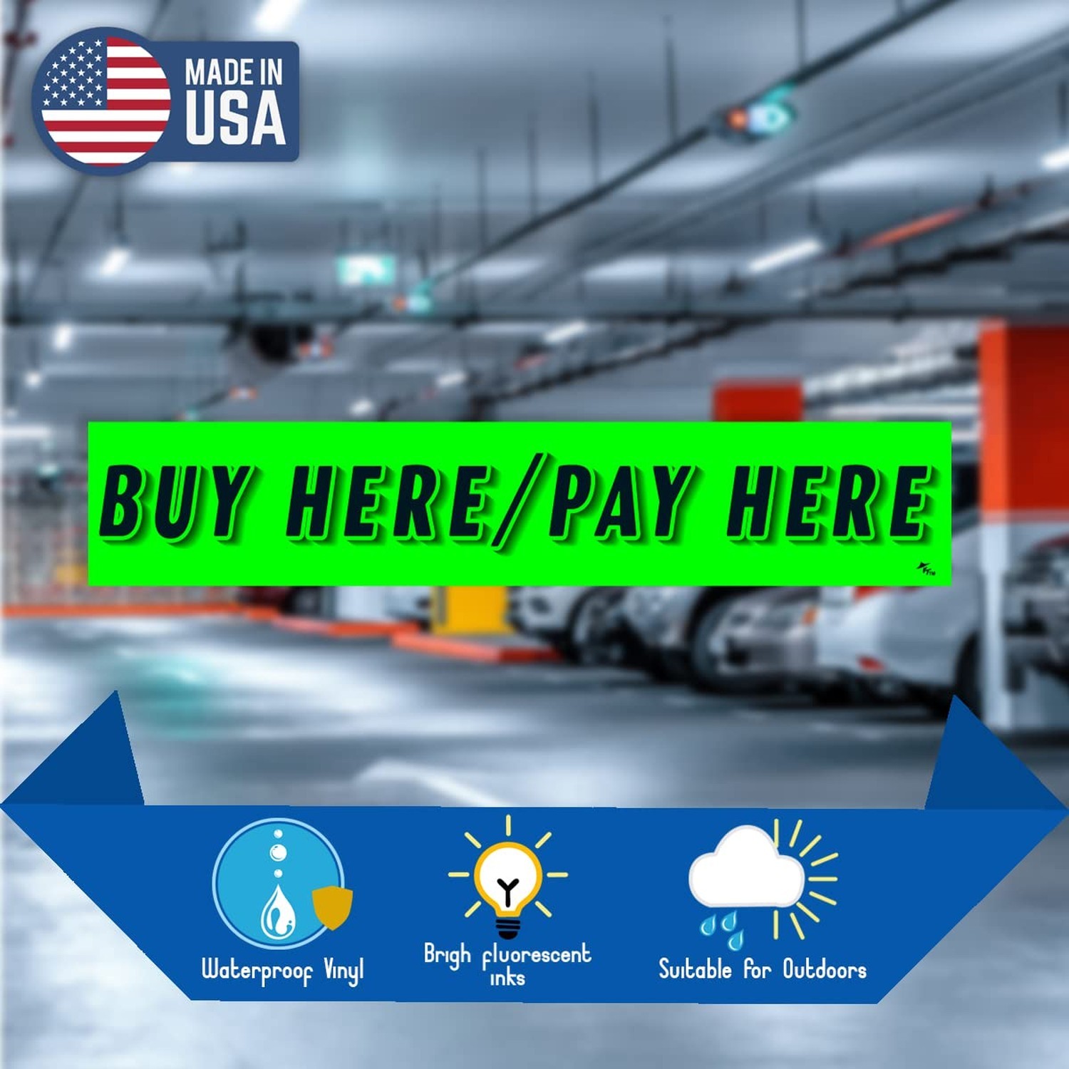 Versa-Tags Buy HERE/Pay HERE Windshield Stickers, Chartreuse Green, 12-Pack |…