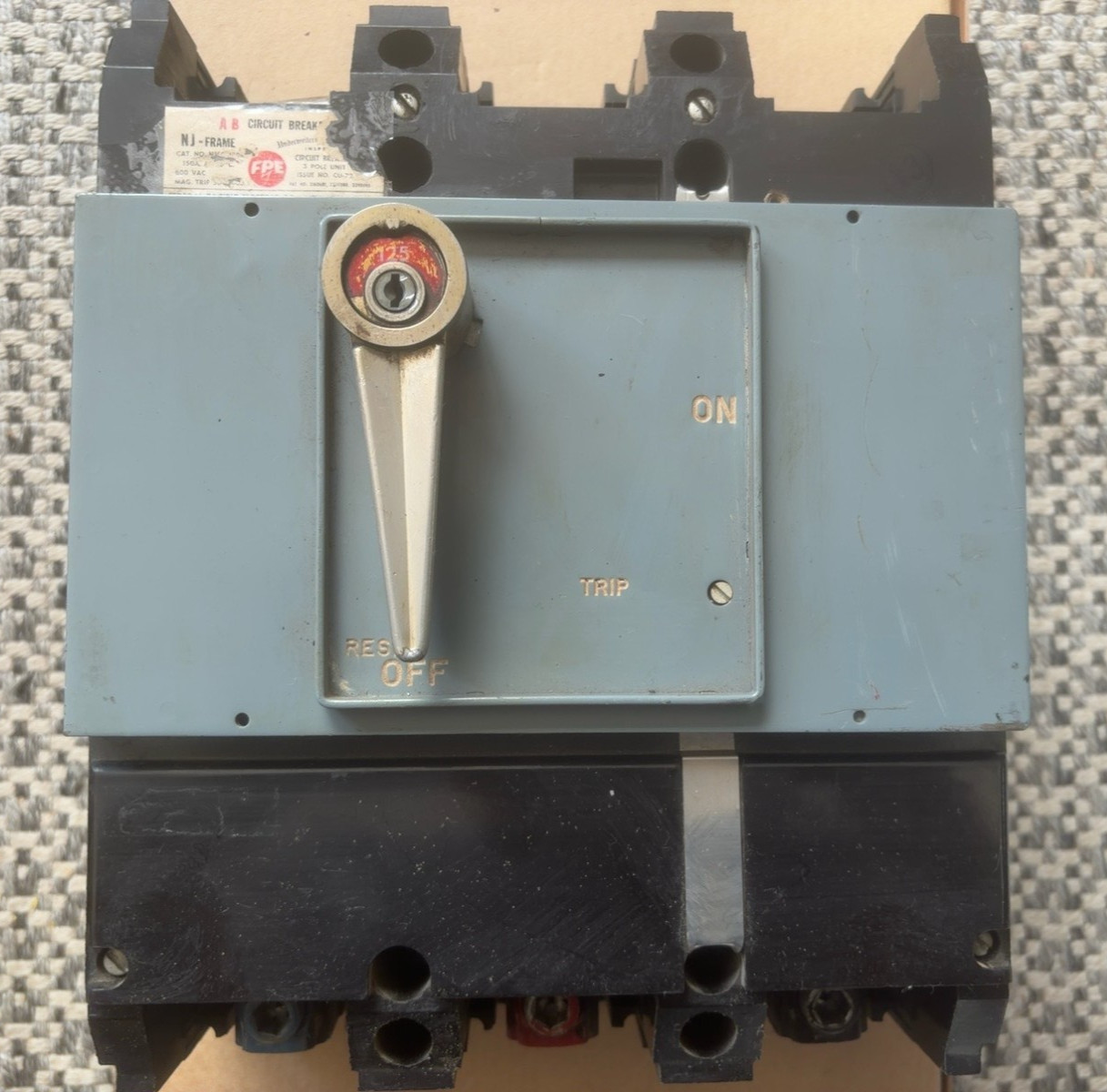 FPE NJ631150R 150A 3 Pole 600VAC Circuit Breaker Federal Pacific NJ Frame