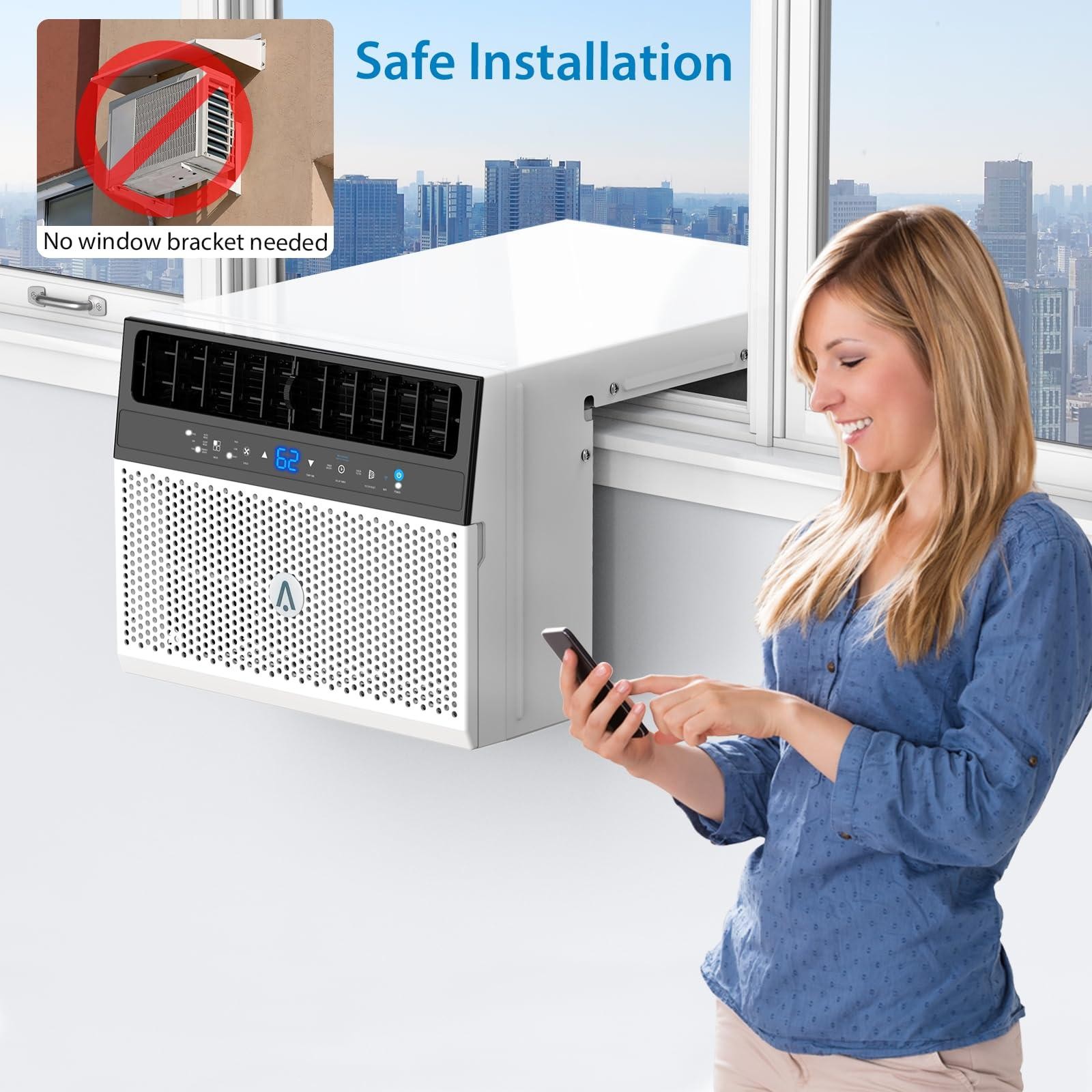 Garvee 6000BTU U-Shaped Window Air Conditioner Quiet Energy Efficient Remote
