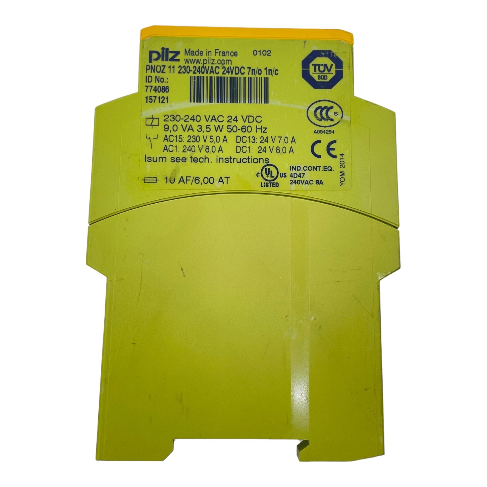 Mushroom PNOZ11 Safety Relay 774080 24V DC 50/60Hz 230-240V AC 230V 5.0 240V 8