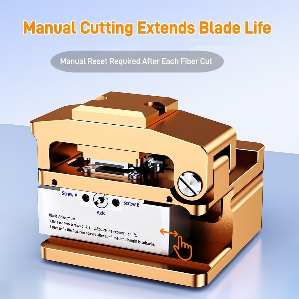 Optical Fiber Cleaver, High Precision FTTH Fiber Optic Cutter with 16 Cleave Pos