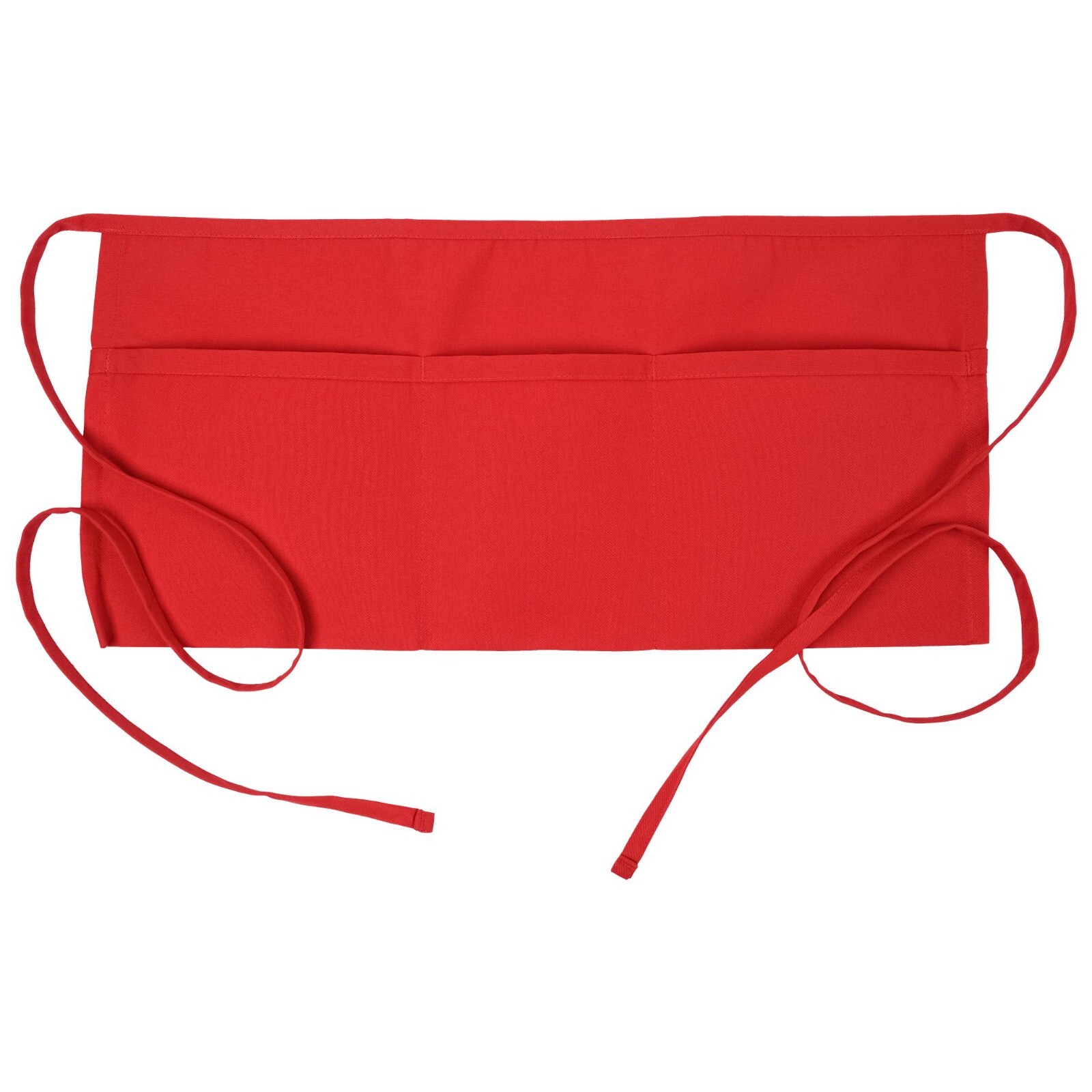 Half Bib Waist Apron Heavy Duty 3 Pocket Waitress Waiter Workwear Unisex Server
