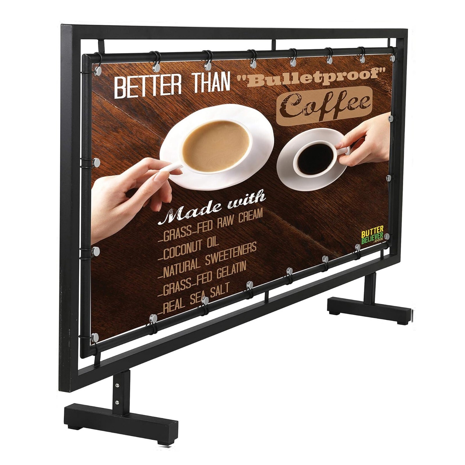 Floor Standing 65×24 inch Black Street Barrier Crowd Control Distancing Security