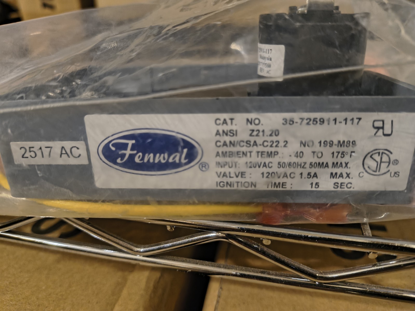FENWAL 35-725911-117 120VAC FENWAL DIRECT SPARK IGNITION CONTROL