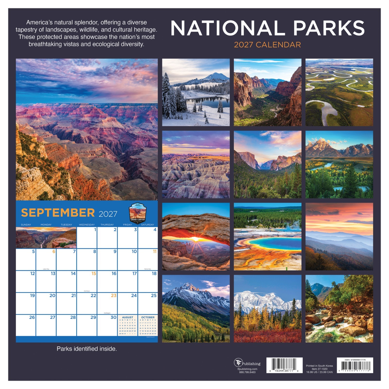 2027 National Parks Wall Calendar