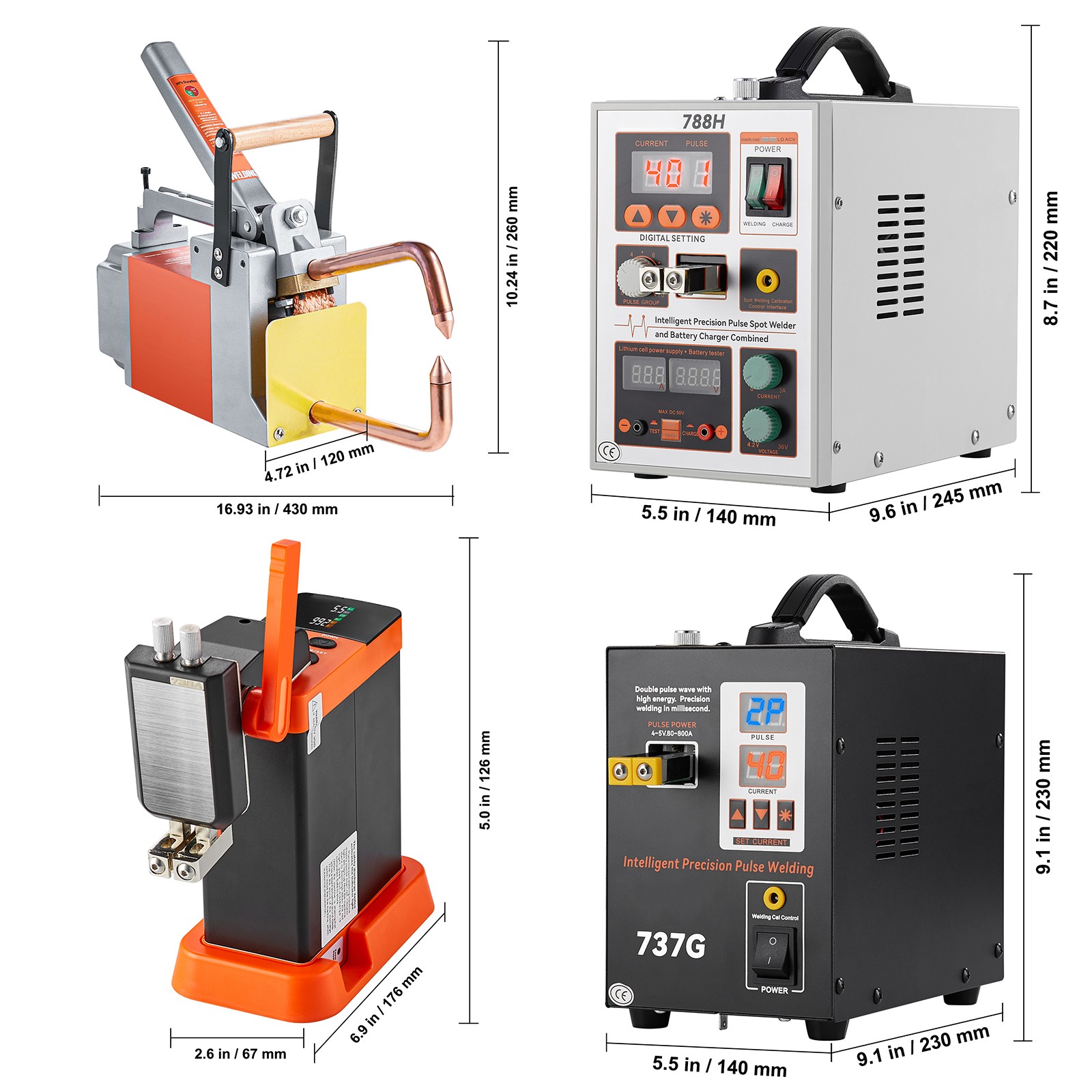 VEVOR Portable Spot Welder 1/8-inch Thick Spot Welder with 1.5KVA Input Capacity
