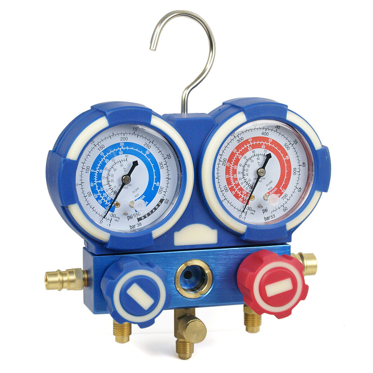 4 CFM Vacuum Pump Air Refrigeration Kit AC Manifold Gauge Set R134A R410A R22