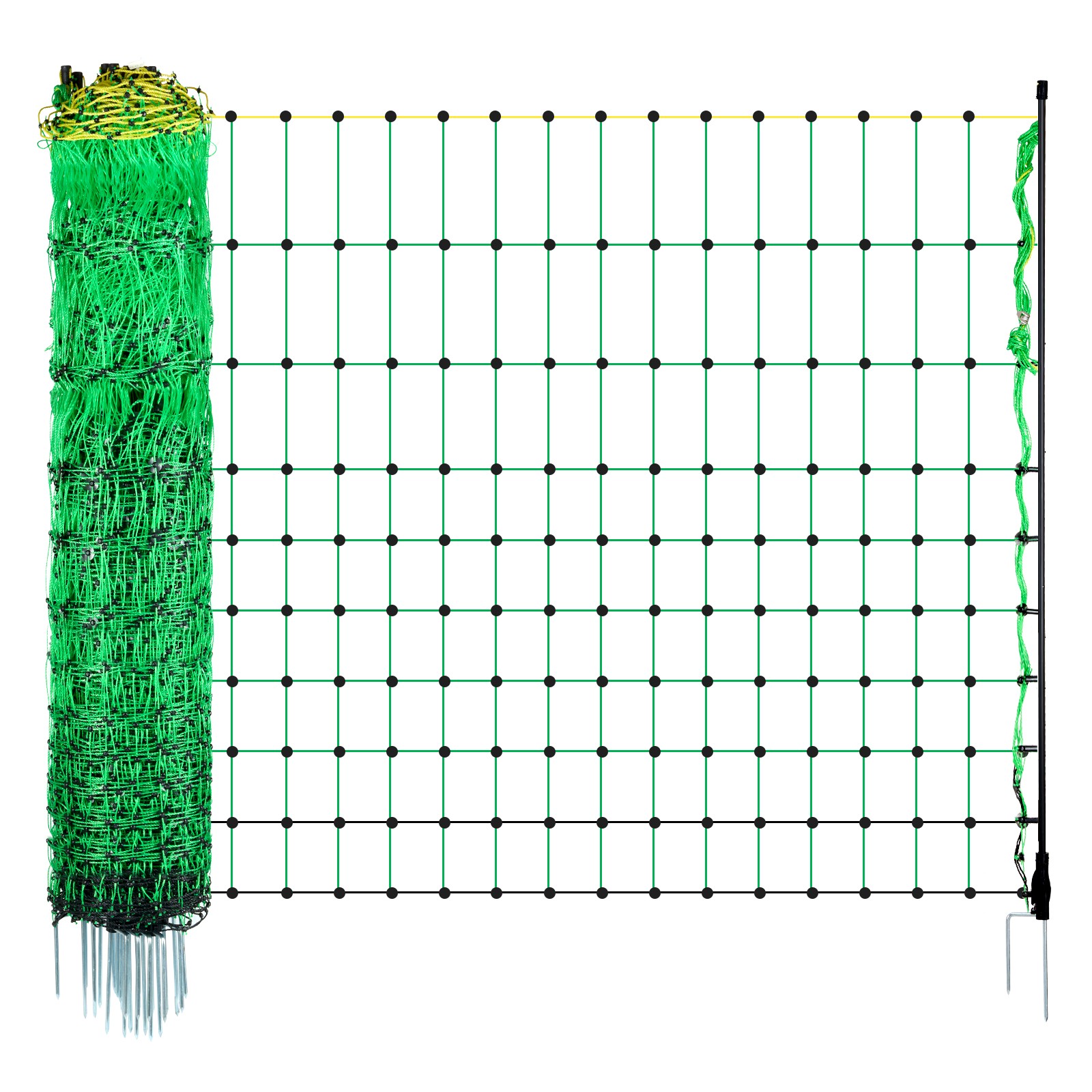 Uimoso Portable Electric Fence Netting 50″H x 164’L & Livestock with Mesh & Post