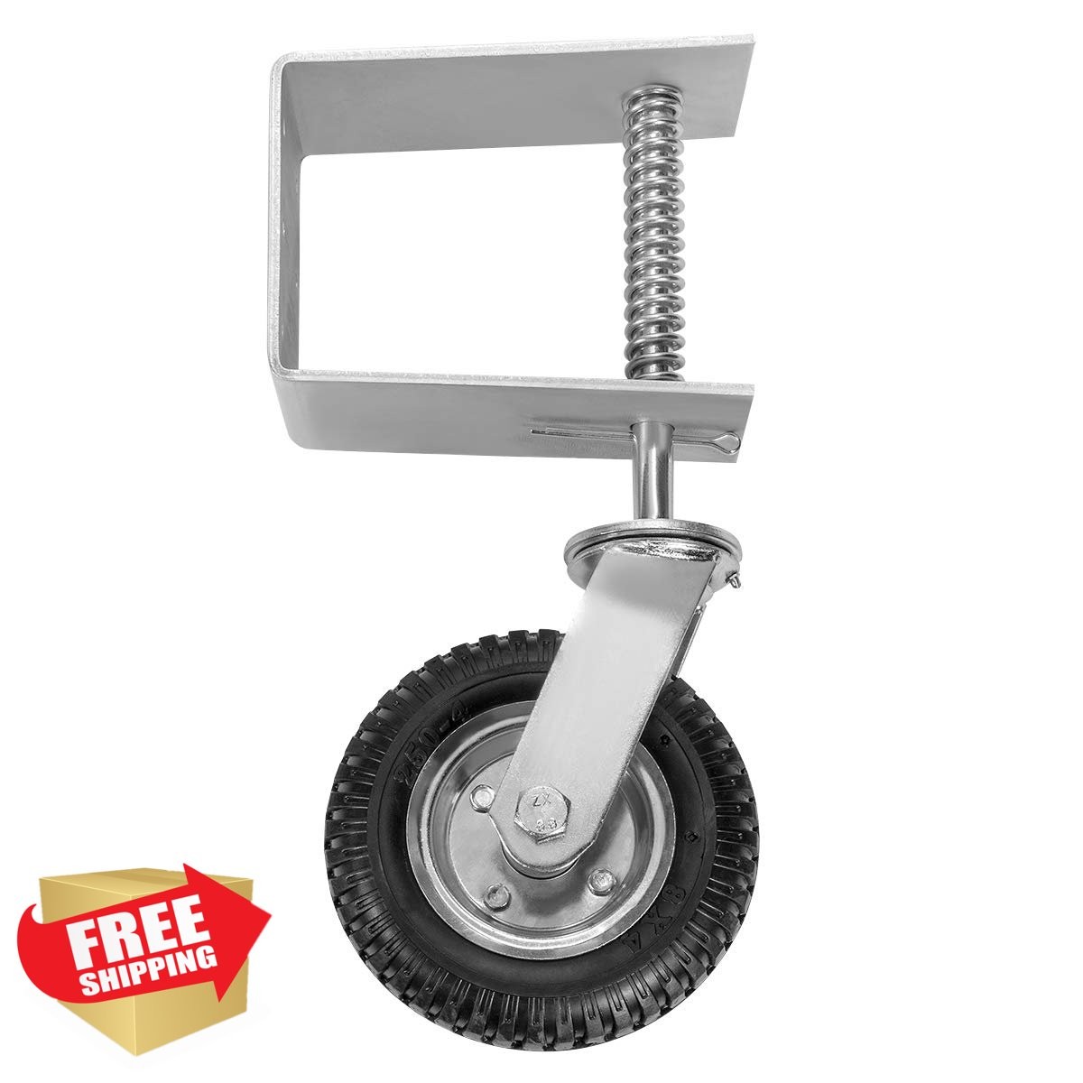 Stark USA Silver Flat-Free Gate Caster Wheel 8″