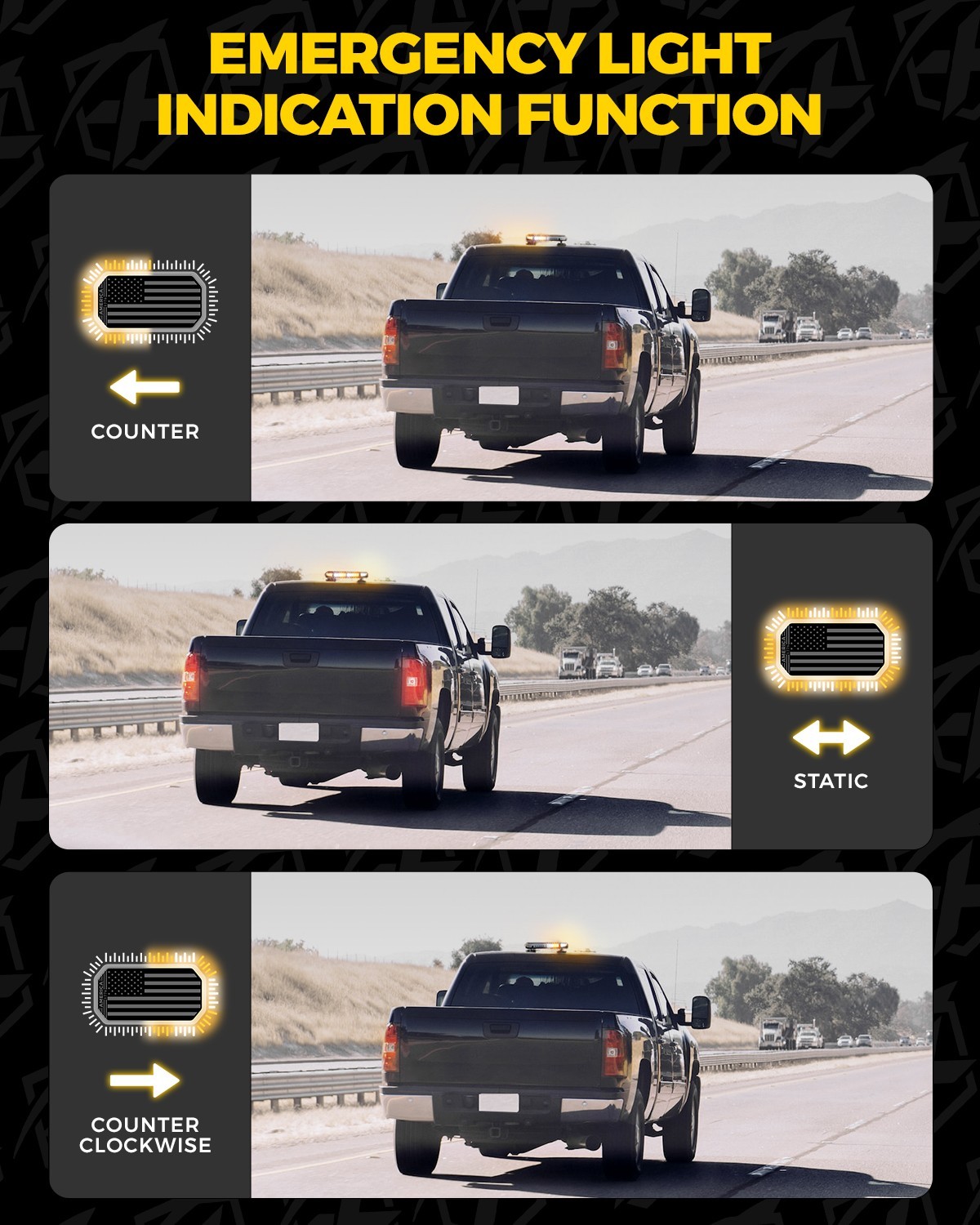 14 inch LED Roof Top Strobe Beacon Light Bar Hazard Warning Emergency Flashing