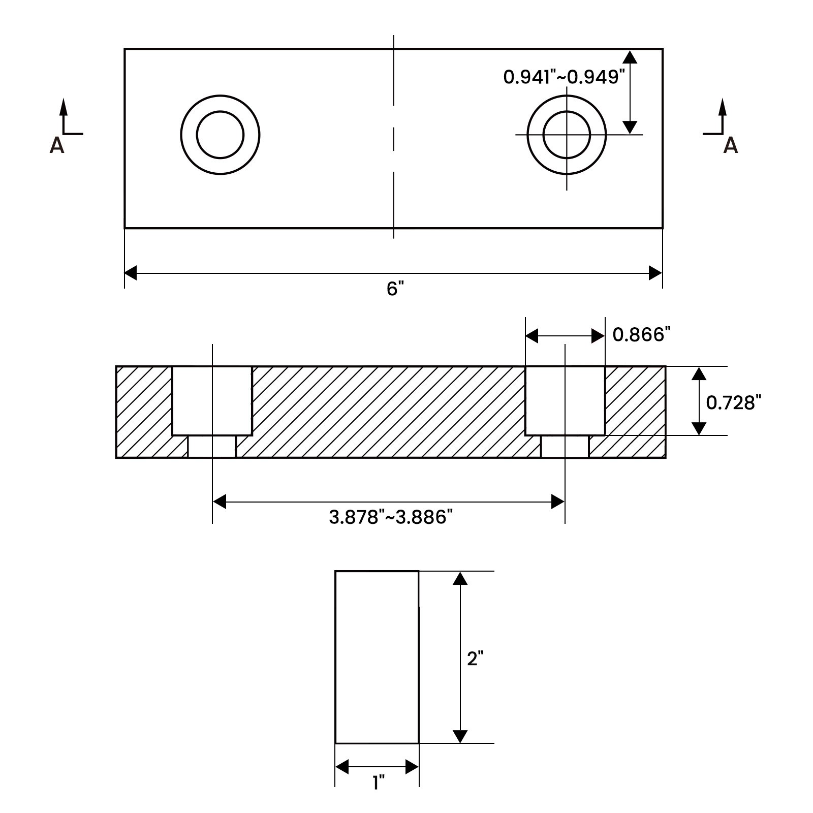 (10 PACK=20 Pieces) 6″x2″x1″ Machined Aluminum Soft Jaws Kurt 6″ Vise 6 x 2 x 1