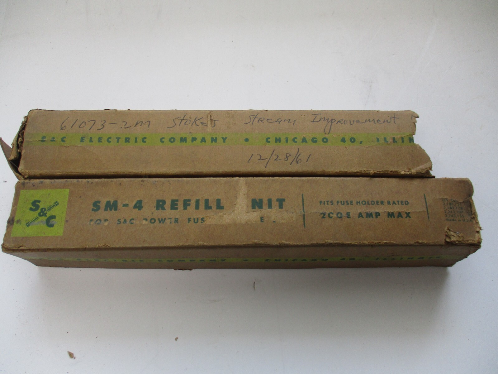 S&C, SM-4 REFILL UNITS 200E AMP MAX, LOT OF 2, VINTAGE 1960’S,