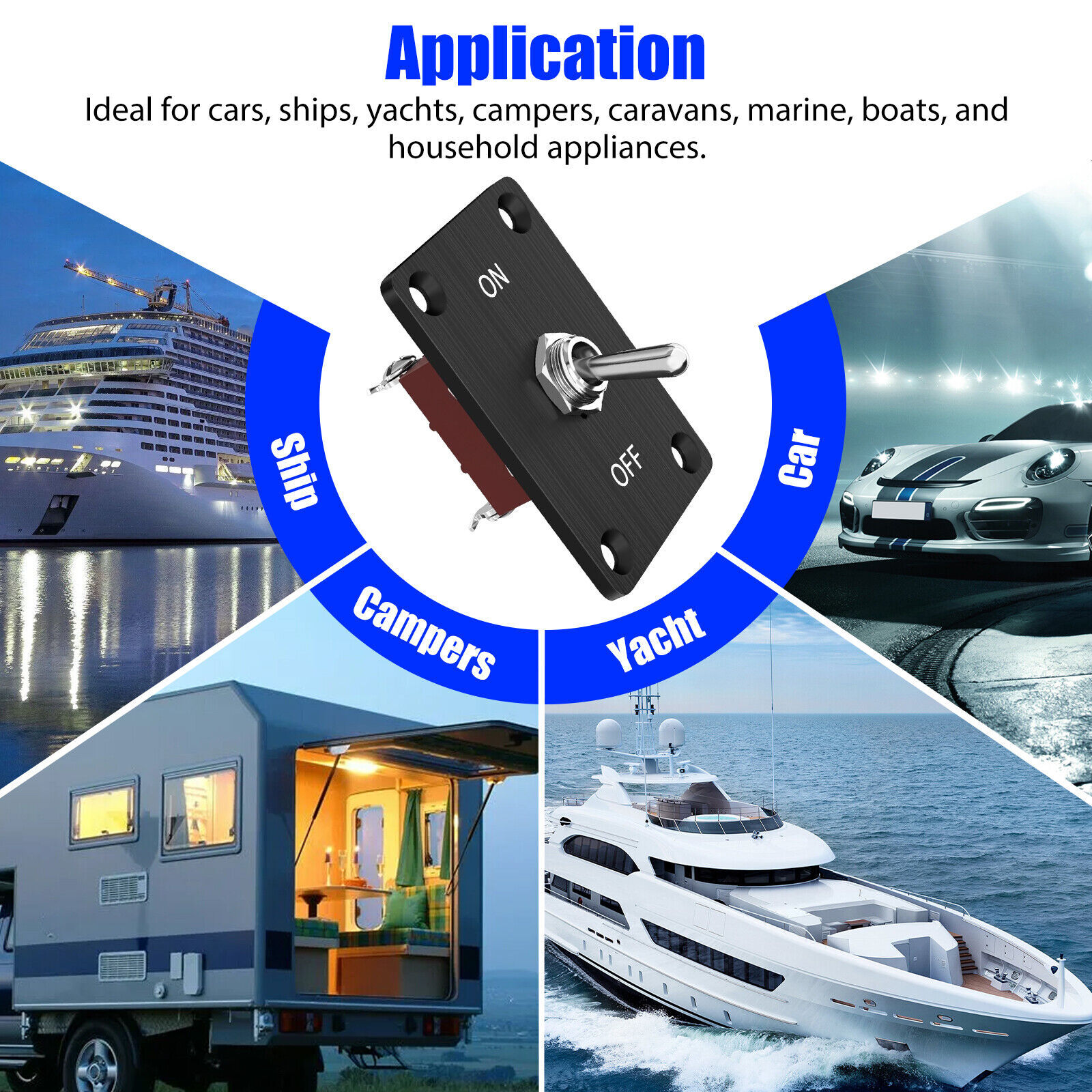6X Toggle SWITCH ON/OFF Heavy Duty 15A 250V SPST 2 Terminal Car Boat Waterproof